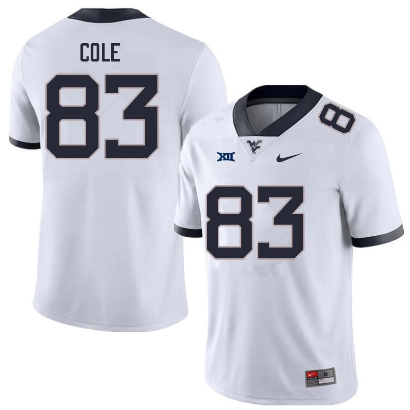 NCAA Men's C.J. Cole West Virginia Mountaineers White #83 Nike Stitched Football College Authentic Jersey FH23I70US